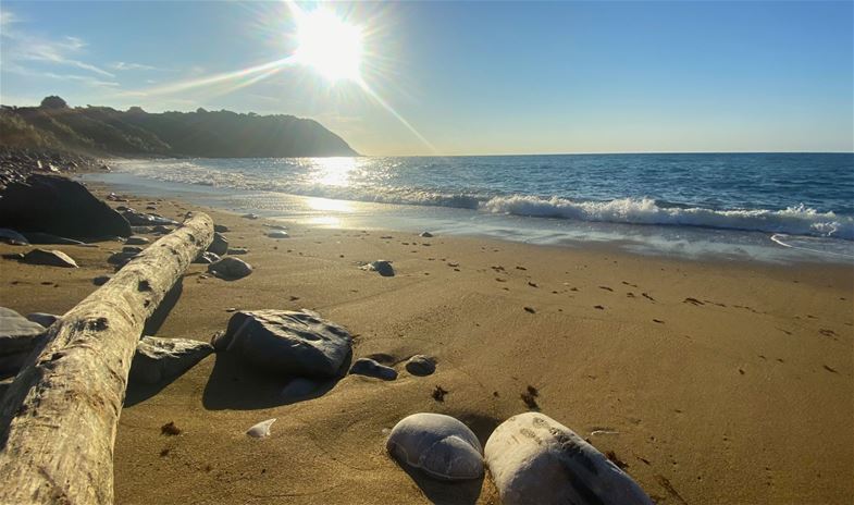 De camino a Santiago, se bañó en el mar Mediterráneo y en el océano Atlántico. En la foto se ve la parte francesa de la costa vasca.